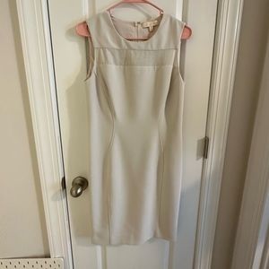 ETCETERA Cream/Beige Shift Dress